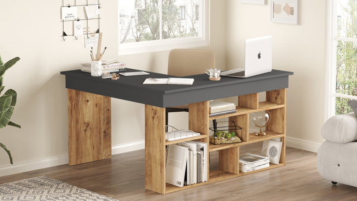 Hanah Home Ct5-Aa Mesa de Estudio Pino Atlántico y Negro Hanah Home Ct5-Aa Mesa de Estudio Pino Atlántico y Negro